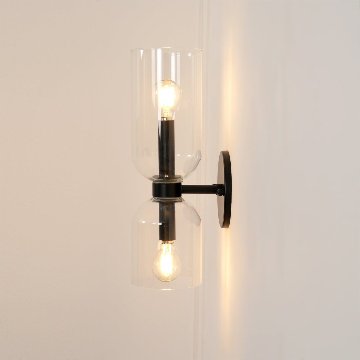 Wall Light Adjustable Arm Glass Shade E27 Gold and Matt Black Opal Smoke Grey Blue and Clear 13