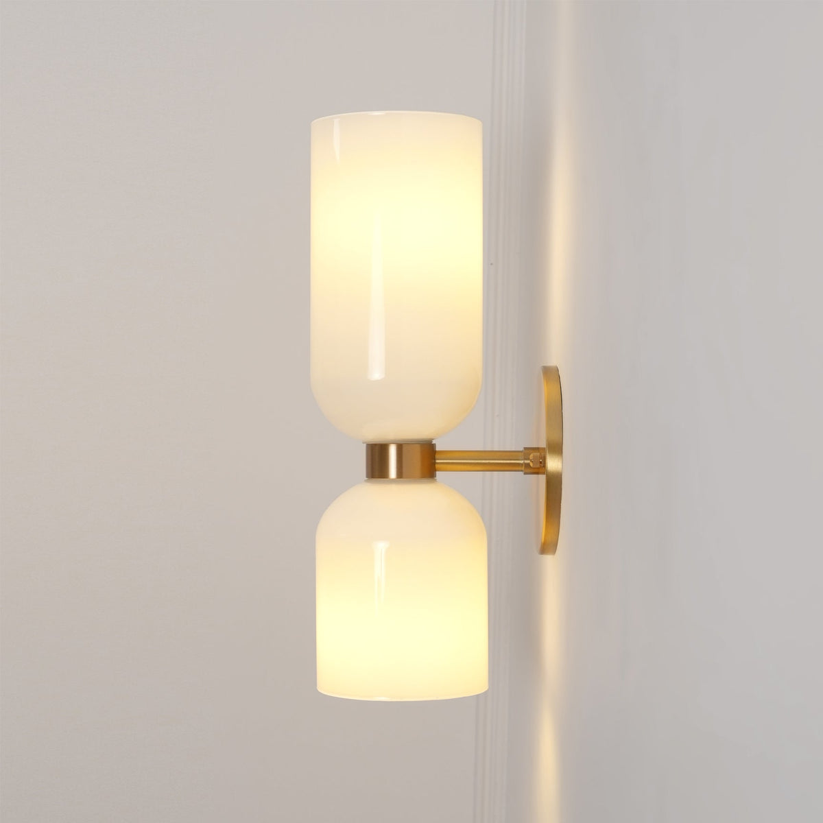 Wall Light Adjustable Arm Glass Shade E27 Gold and Matt Black Opal Smoke Grey Blue and Clear 3