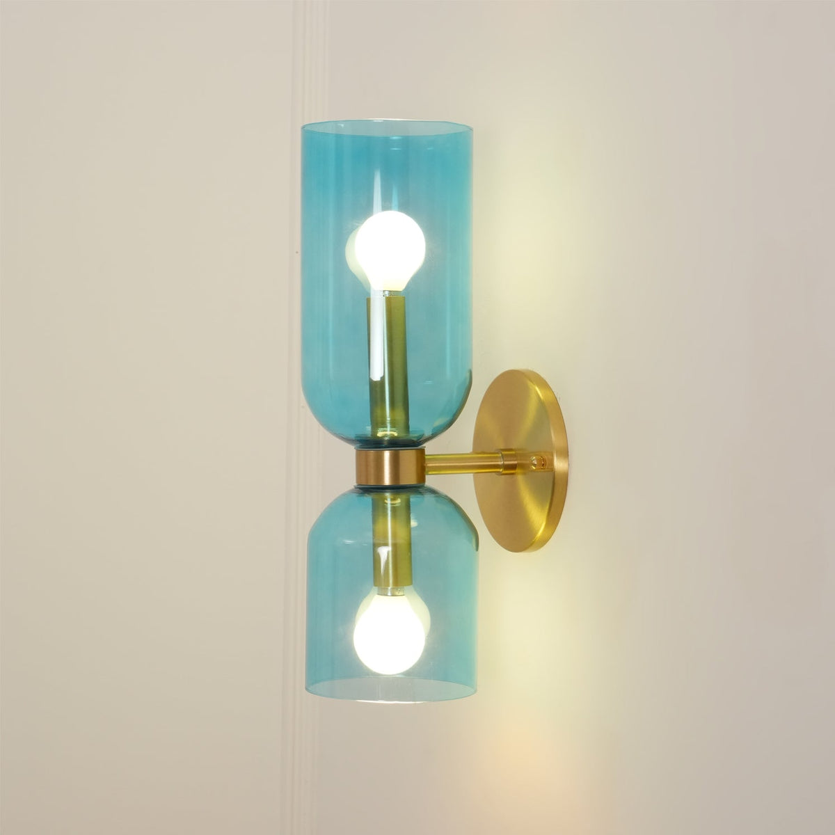 Wall Light Adjustable Arm Glass Shade E27 Gold and Matt Black Opal Smoke Grey Blue and Clear 9