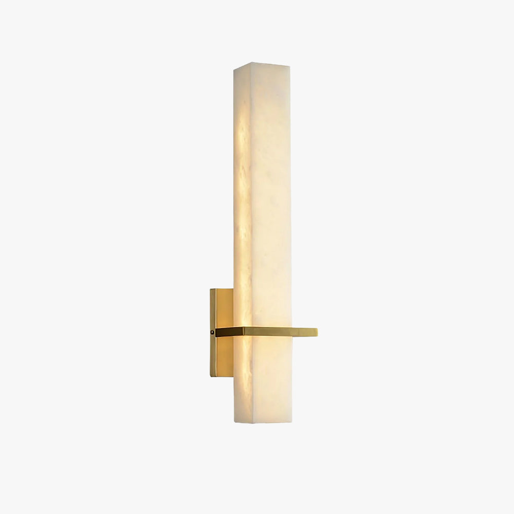 Wall Light Alabaster and Brass Cuboid Integrated LED Warm and Cool White Indoor Bedroom Living Room 1