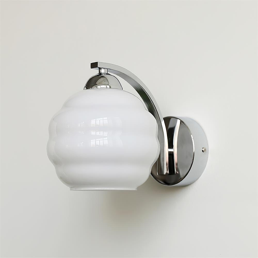 Wall Light Art Deco Metal Vintage Finish Gold Chrome White and Beige Indoor Hallway Bedroom Sconce 11