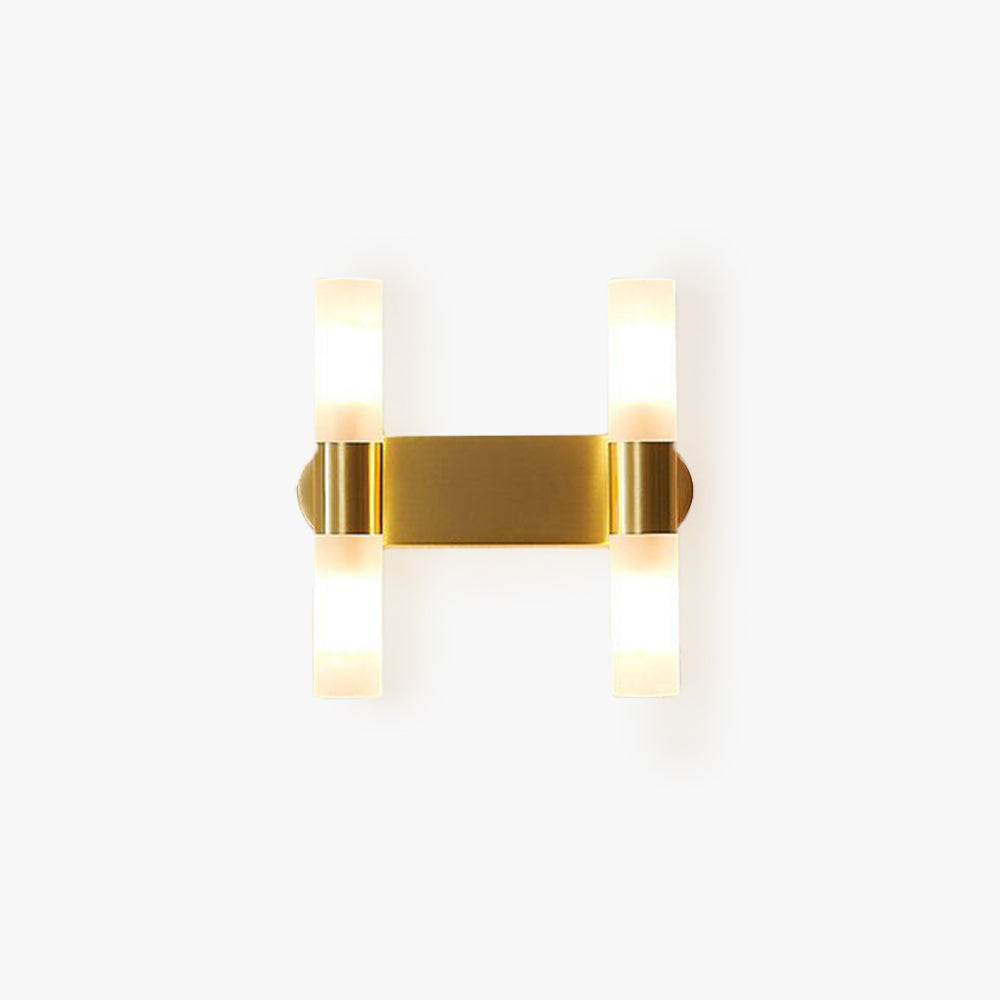 Wall Light Metal and Acrylic Cylindrical Integrated LED Three Colour Switch IP44 Indoor Bathroom 1