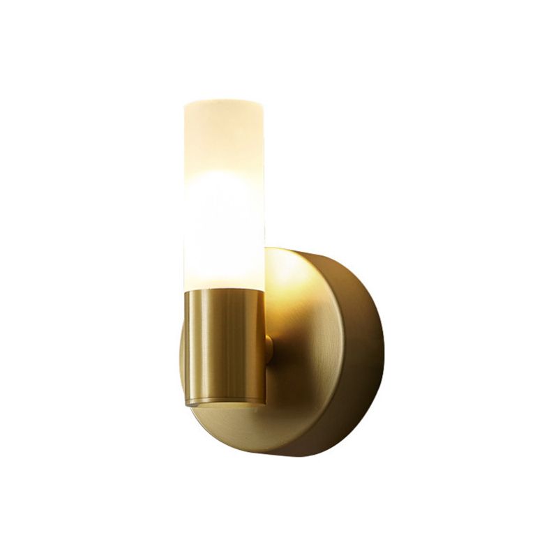 Wall Light Metal and Acrylic Cylindrical Integrated LED Three Colour Switch IP44 Indoor Bathroom 8